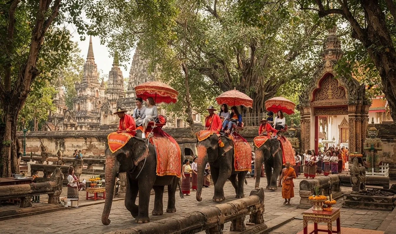 วังช้างอยุธยา แล เพนียด - วังช้างอยุธยา ขี่ช้างอยุธยา ที่เที่ยวครอบครัวอยุธยา เช่ารถอยุธยา นั่งช้าง